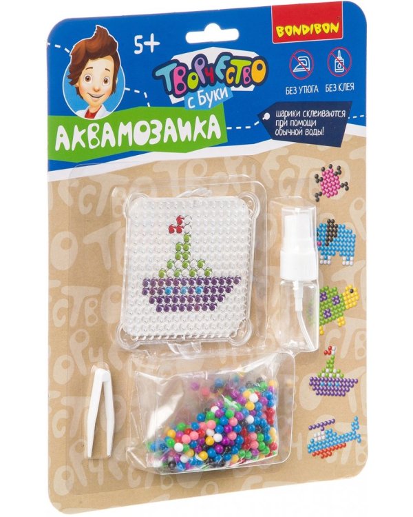 Аквамозаика, синий набор, 5 фигур