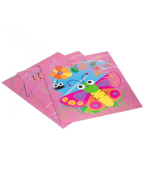 Цветная гравюра. Летучая мышь, сова, бабочка