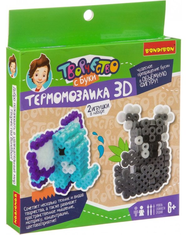 Термомозаика 3D. Коала и слон