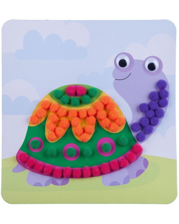 Картина с помпончиками. Черепашка