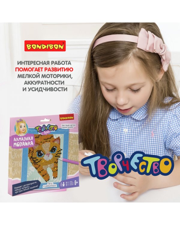 Алмазная мозаика. Котейка