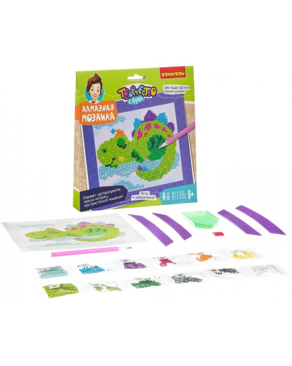 Алмазная мозаика. Динозаврик