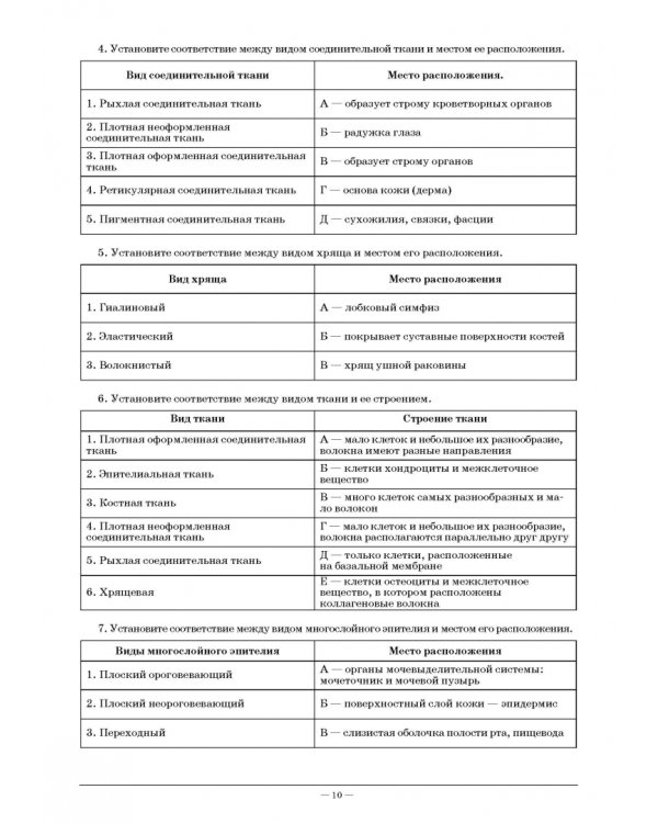 Анатомия и физиология человека. Рабочая тетрадь для внеаудиторной работы. Учебное пособие