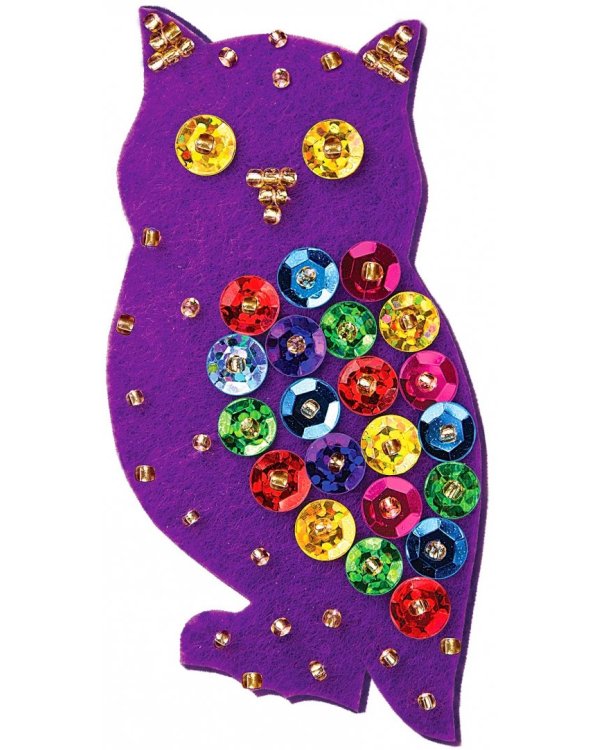 Набор для изготовления украшения-патча "Яркая сова", 8x4 cм, арт. АФ 10-061