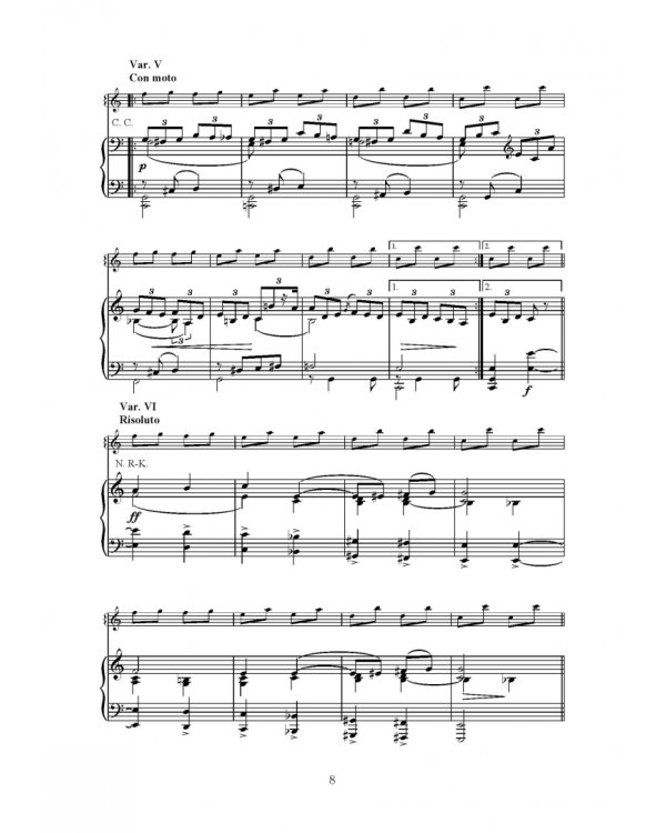 Парафразы на неизменяемую тему. Для фортепьяно. Ноты