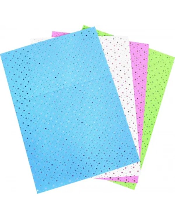 Фоамиран декоративный, А4, 4 листа, 4 цвета "Звездочки"