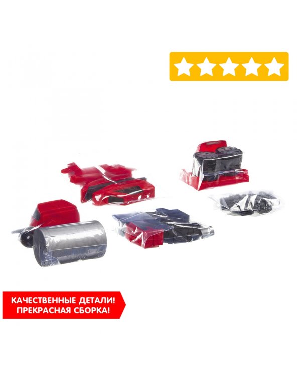 Машинка-конструктор с отверткой 6 в 1. МЧС, красная