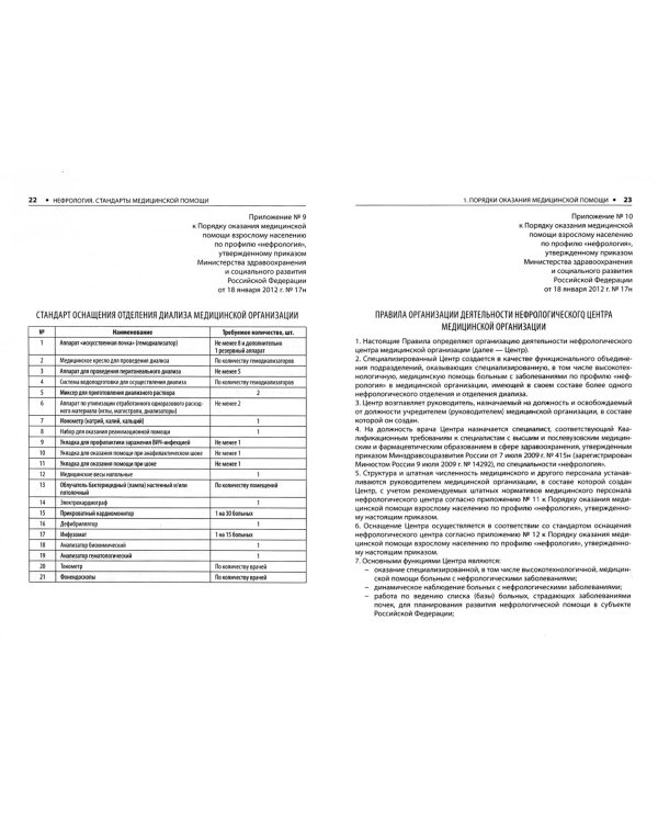 Нефрология. Стандарты медицинской помощи. Критерии