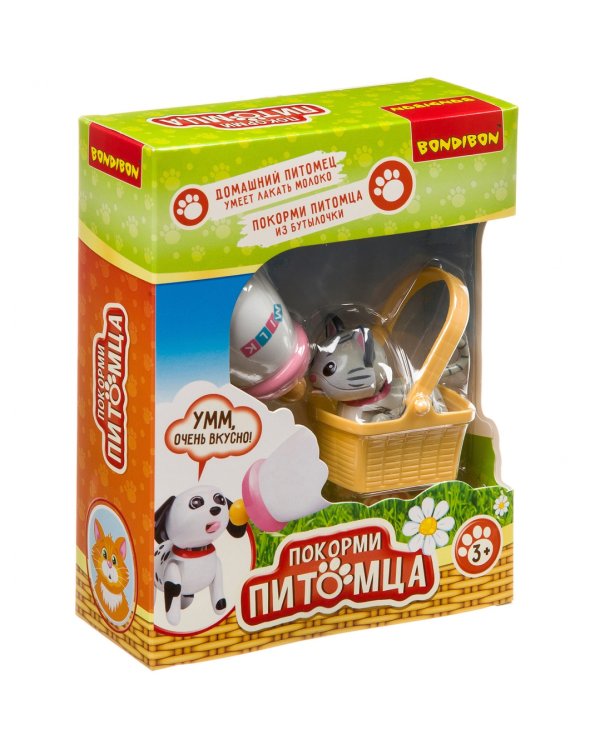 Кошечка с бутылочкой и корзинкой