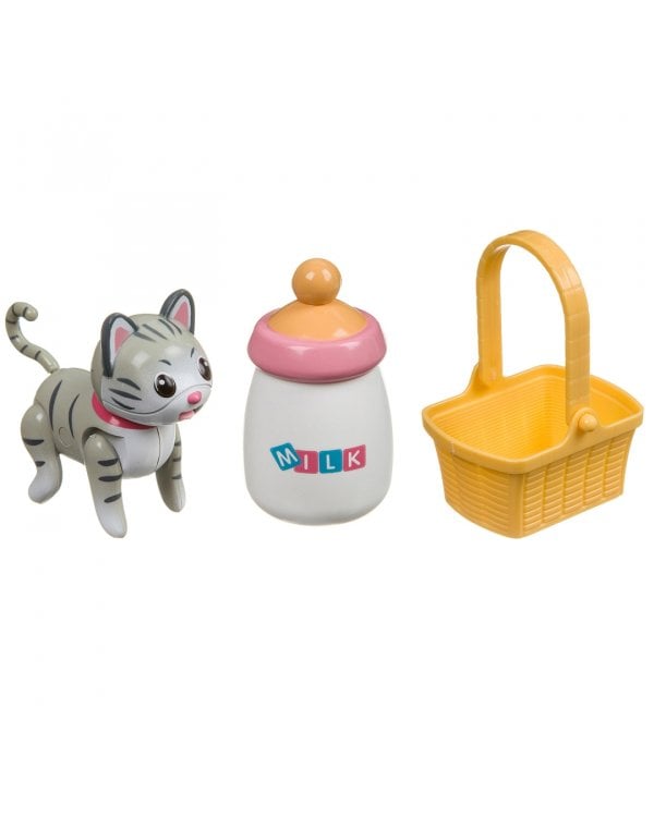 Кошечка с бутылочкой и корзинкой