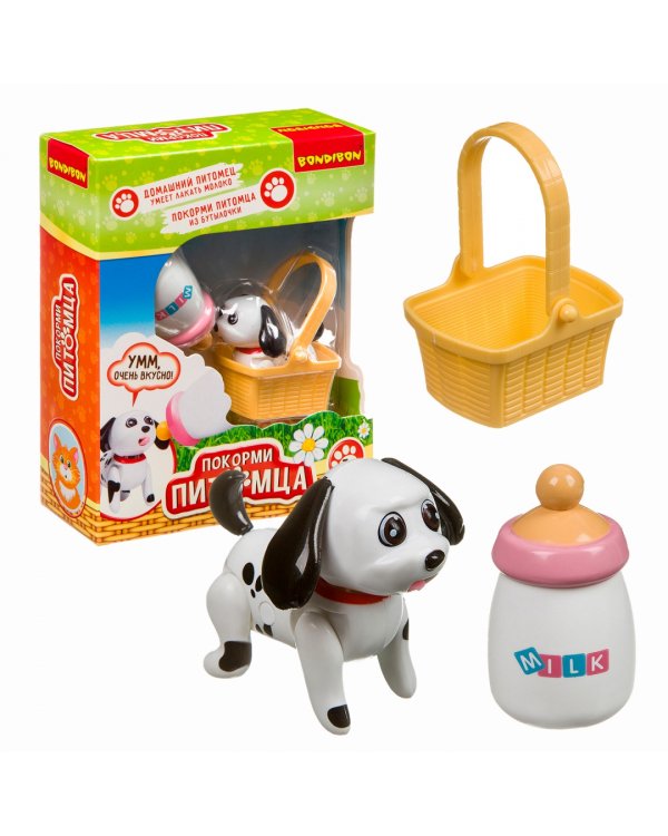 Собачка с бутылочкой и корзинкой