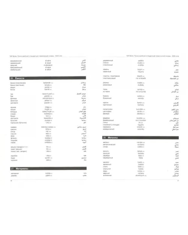 Русско-арабский (стандартный) тематический словарь. Для активного изучения слов и закрепления словарного запаса. 9000 слов