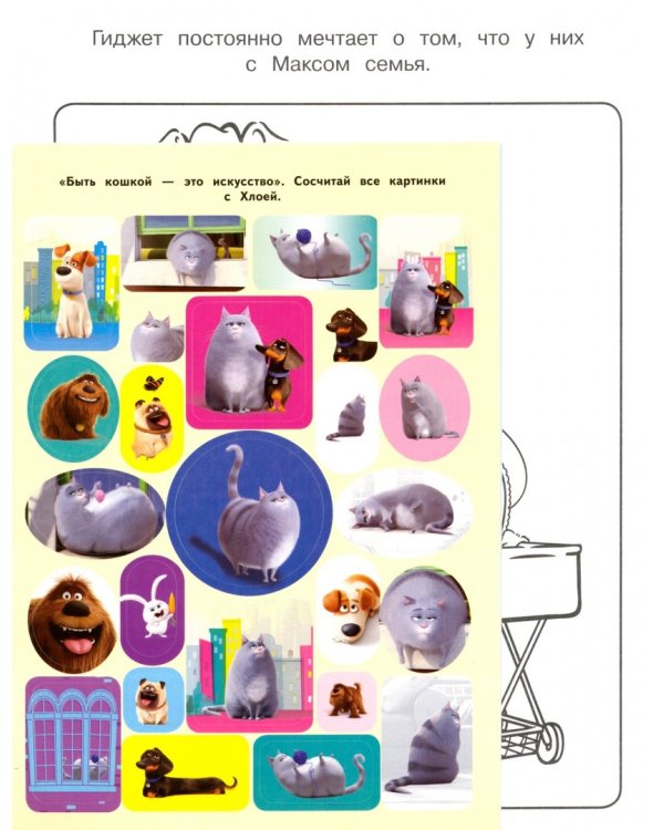 Тайная жизнь домашних животных 2. Раскраска (Снежок) + наклейки