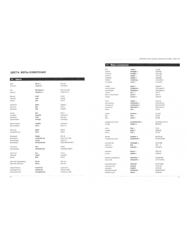 Русско-датский тематический словарь. 3000 слов. Для активного изучения и словарного запаса