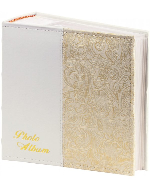 Фотоальбом BRAUBERG на 300 фото, белый + золотой (391117)