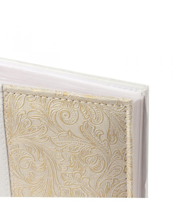 Фотоальбом BRAUBERG на 300 фото, белый + золотой (391117)