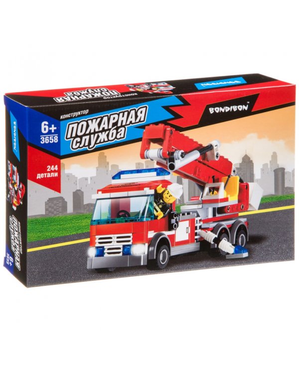 Конструктор. Пожарная Служба. Пожарная машина, 244 детали