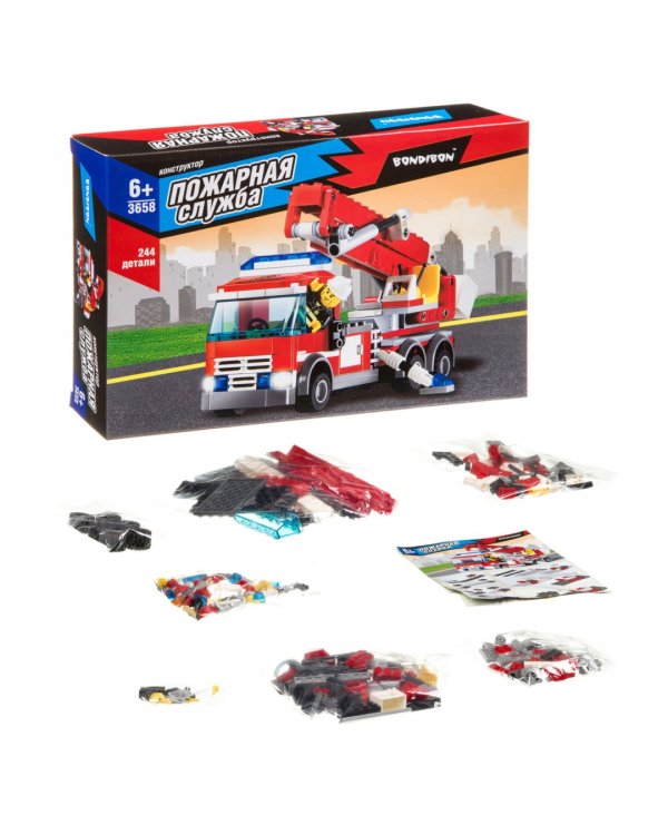 Конструктор. Пожарная Служба. Пожарная машина, 244 детали