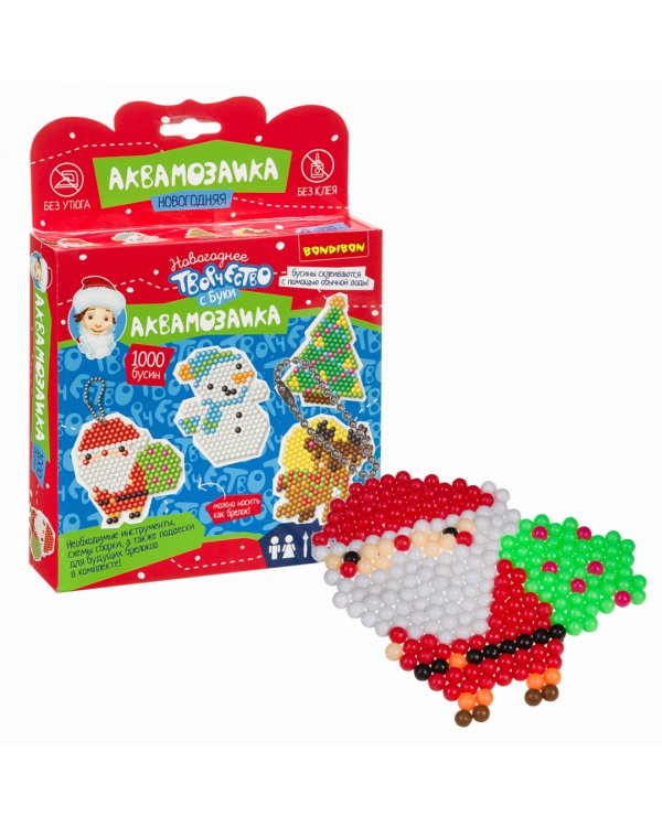 Новогодняя аквамозаика с Буки, 1000 бусин