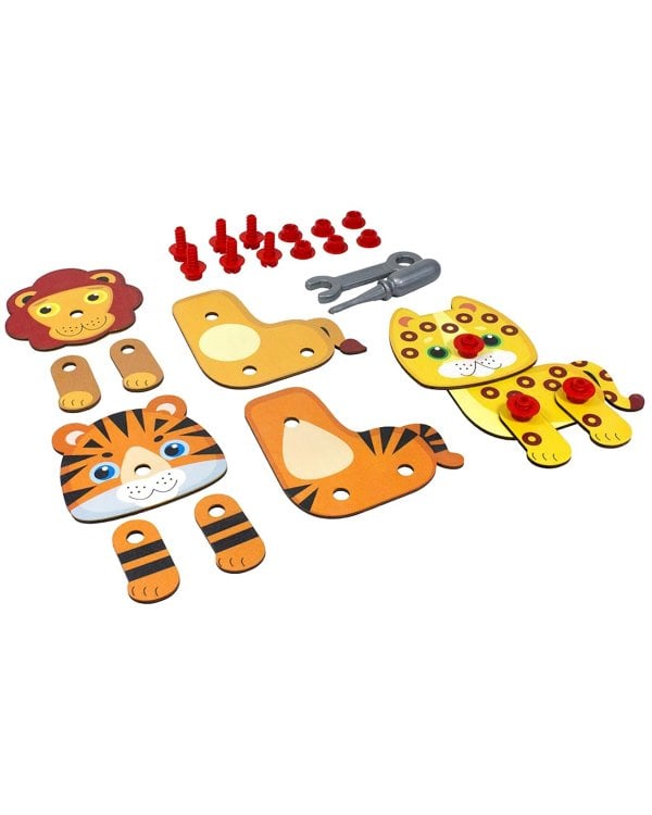Конструктор деревянный. Лев, тигр, леопард
