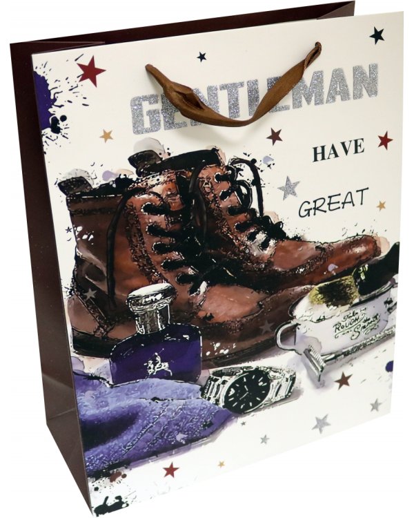 Пакет подарочный "Мужской стиль", 32х26х12 см