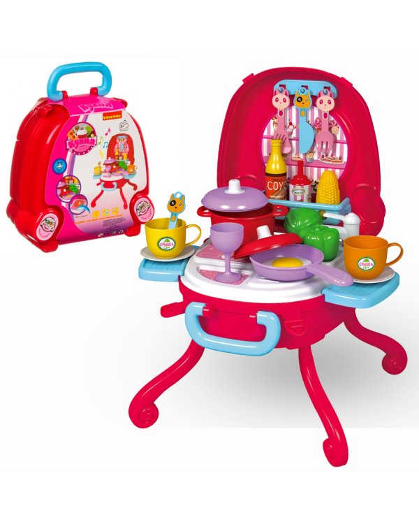 Кухня в розовом чемоданчике, 31 деталь