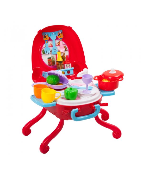 Кухня в розовом чемоданчике, 31 деталь