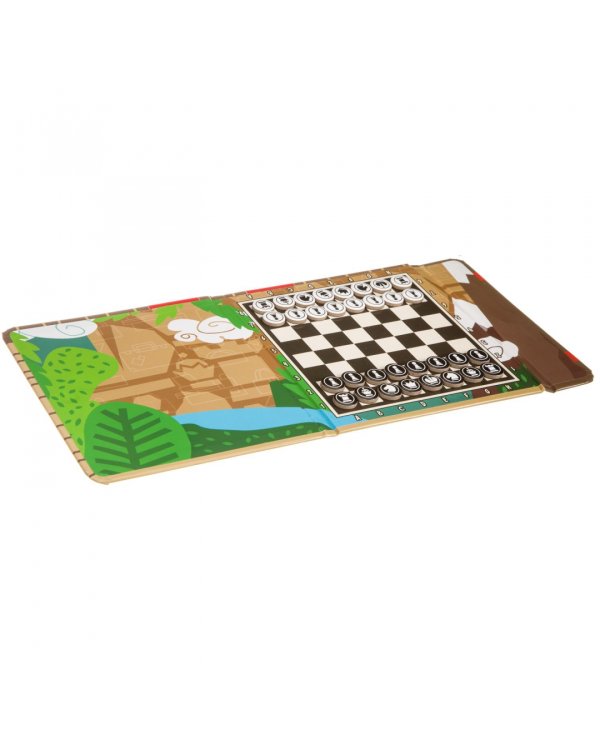 Компактные развивающие игры в дорогу. Шашки и шахматы магнитные