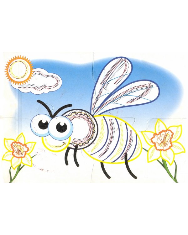 Пазл-раскраска без красок. Пчелка