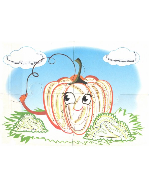 Пазл-раскраска без красок. Тыковка