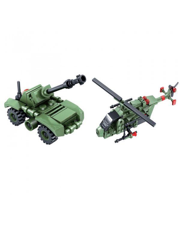 Конструктор. Военный Десант. Вертолет. Танк, 161 деталь