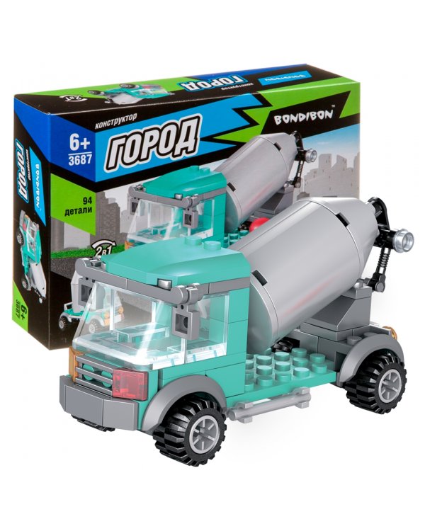 Конструктор. Город. Бетономешалка, 94 детали