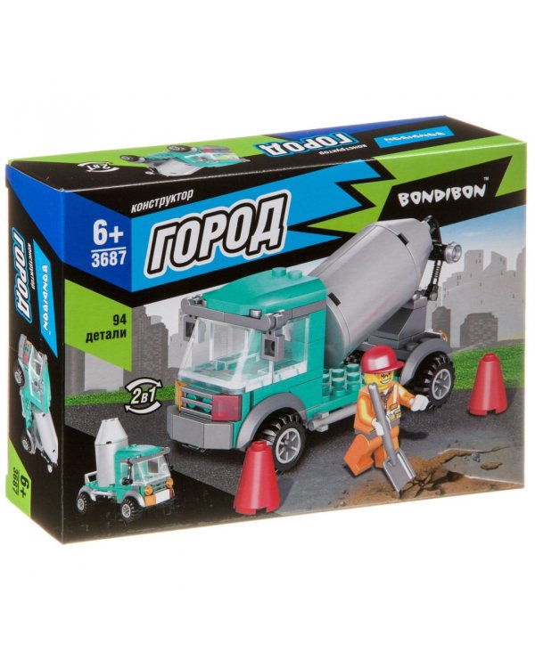 Конструктор. Город. Бетономешалка, 94 детали