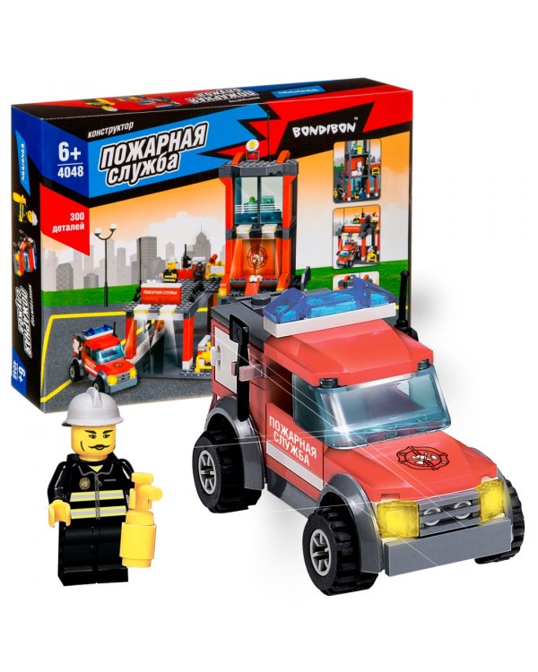 Конструктор. Пожарная служба. Пожарная станция, 300 деталей