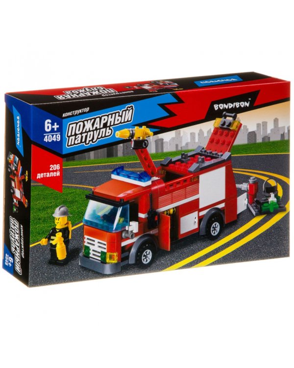 Конструктор. Пожарная служба. Пожарная машина, 206 деталей