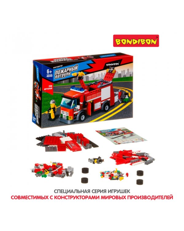 Конструктор. Пожарная служба. Пожарная машина, 206 деталей
