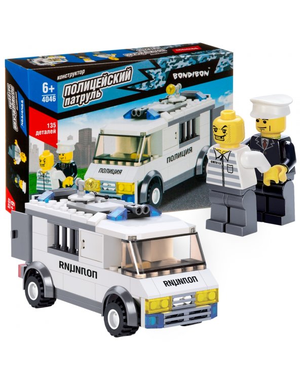 Конструктор. Полицейский патруль. Машина, 135 деталей