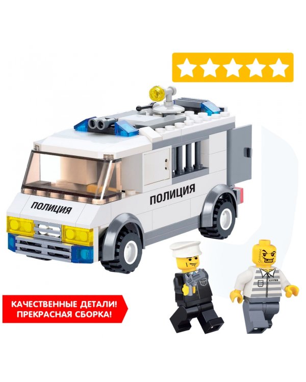 Конструктор. Полицейский патруль. Машина, 135 деталей