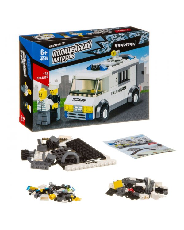 Конструктор. Полицейский патруль. Машина, 135 деталей