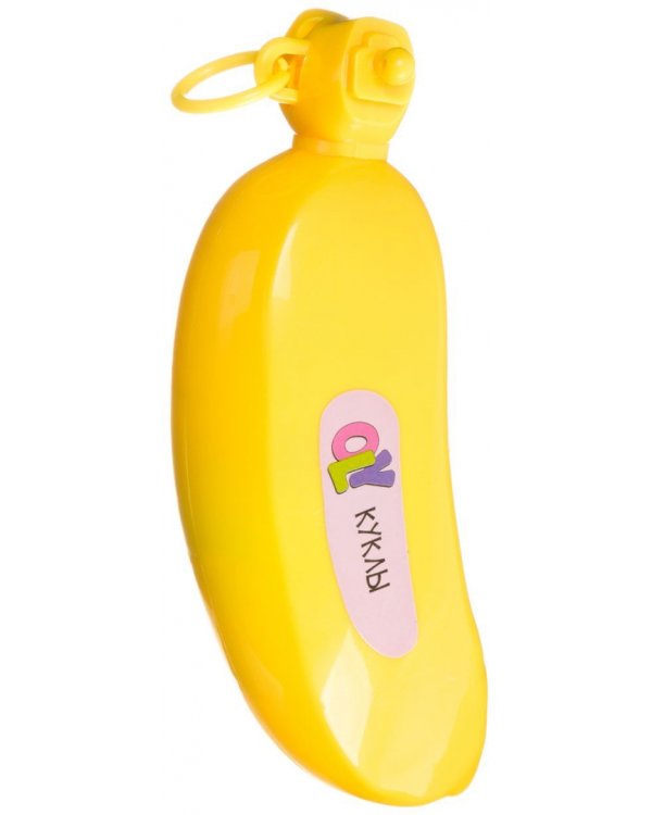 Куколка OLY в шапочке-ушанке с животным и аксессуарами в банане, мальчик