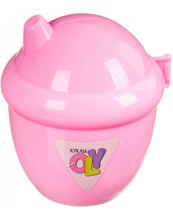 Куколка OLY в шапочке-ушанке с животным и аксессуарами в поильнике, девочка