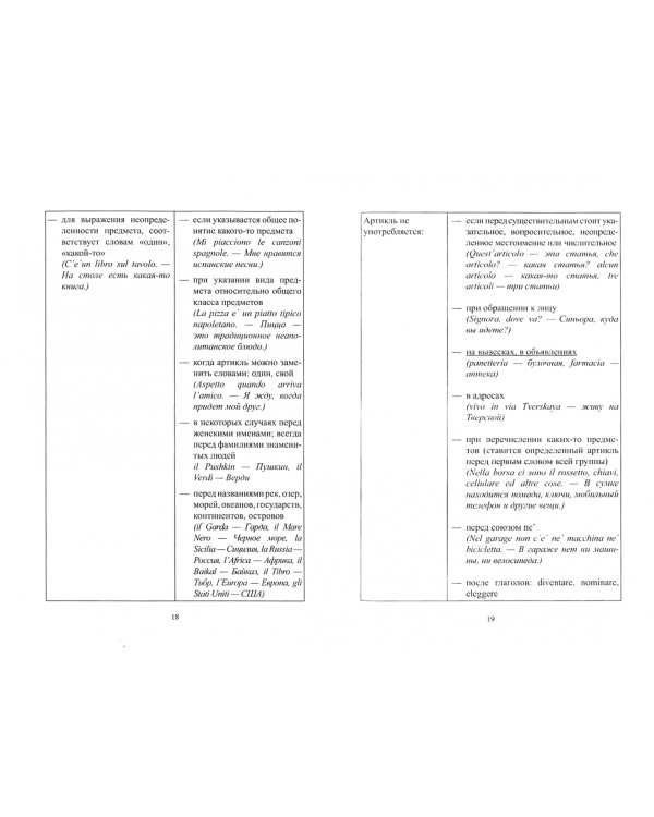 Вся грамматика итальянского языка в таблицах. Учебное пособие