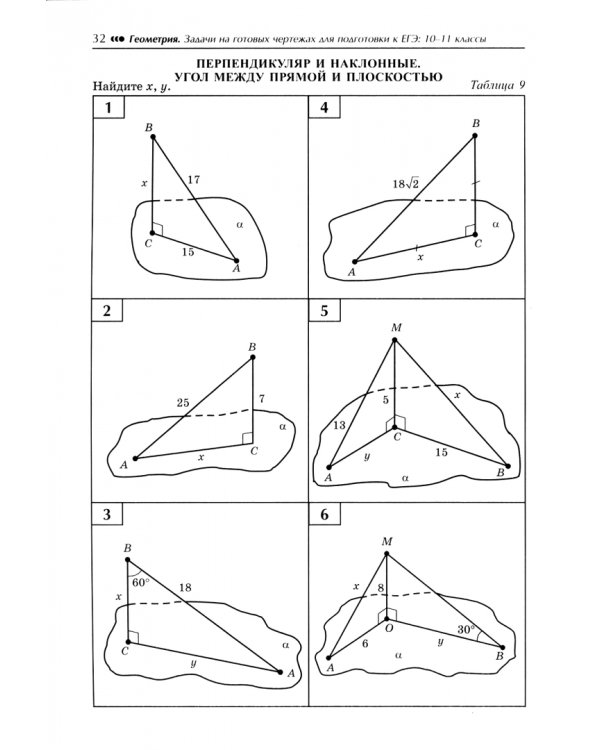 Геометрия. 10-11 классы. Задачи на готовых чертежах для подготовки к ЕГЭ. Базовый уровень
