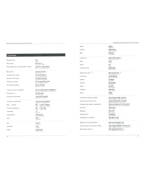 Русско-датский разговорник. Самые нужные фразы. Мини-словарь. 250 слов