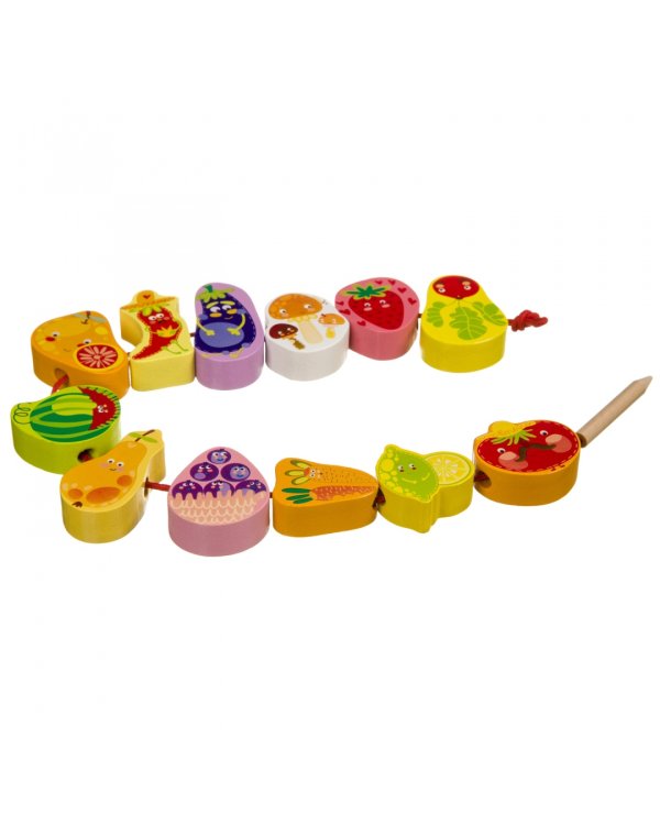 Бусины для нанизывания. Овощи-фрукты