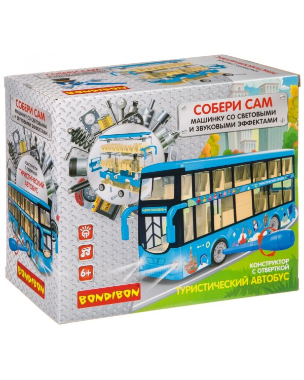 Конструктор с отверткой. Туристический автобус, 45 деталей