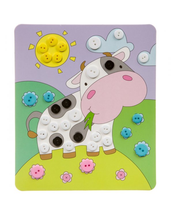 Набор для творчества "Картина из пуговиц для малышей. Коровка"