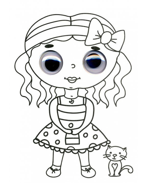 Раскраска А4, с глазками 35 мм. Желтая