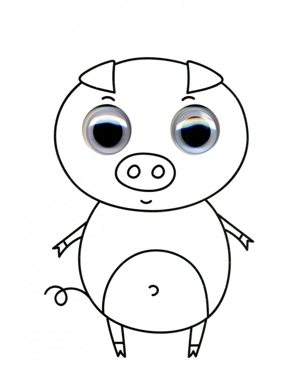 Раскраска А4 с глазками 35 мм. Зеленая