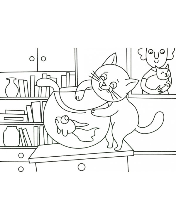 Раскраска А4. Пушистые котята